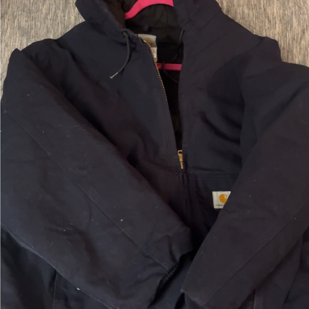 Carhartt Men's Navy large Hooded Jacket - Picture 3 of 8